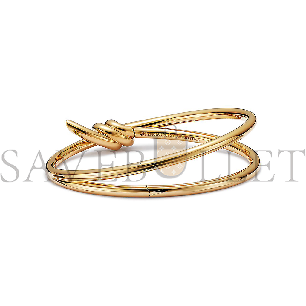 TIFFANY KNOT DOUBLE ROW HINGED BANGLE IN YELLOW GOLD 68887232